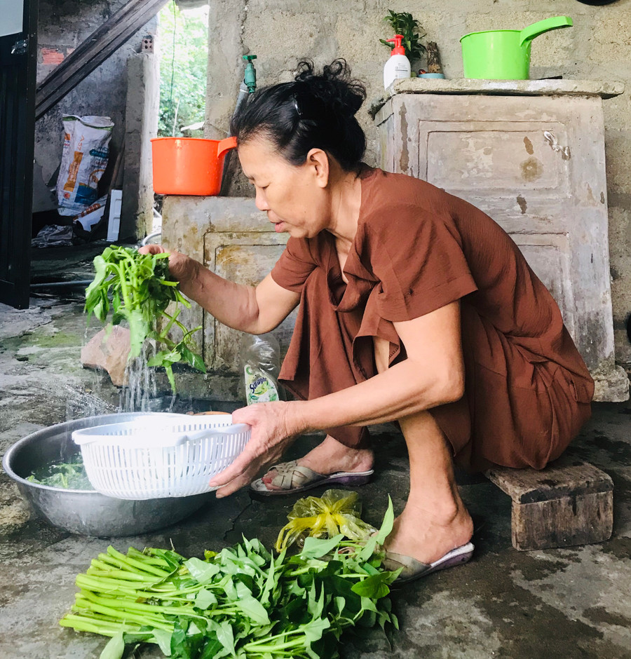 Bênh nhân Nguyễn Thị V. có thể làm những công việc nhẹ sau ngày ra viện 