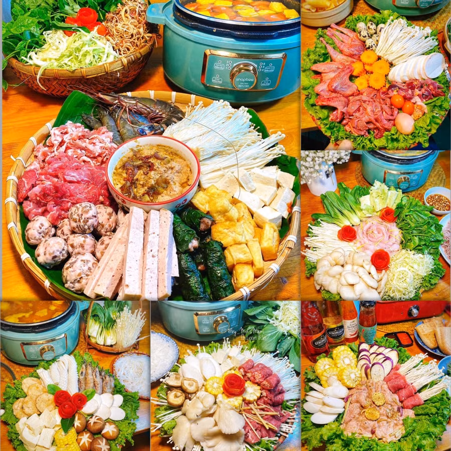 Các món lẩu đổi gió cho ngày cuối tuần: Lẩu riêu cua Lẩu cháo chim; Lẩu hải sản; Lẩu nấm; Nầm nướng...