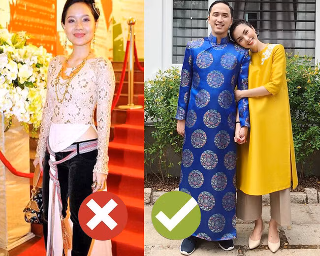 Áo dài kết hợp chuẩn nhất là cùng quần vải ống rộng theo cách truyền thống, cách tân thì có thể là culottes hay quần âu.