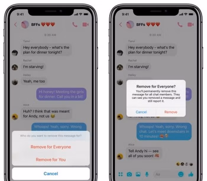 Facebook cho thêm 10 phút để người dùng xóa tin nhắn lỡ gửi