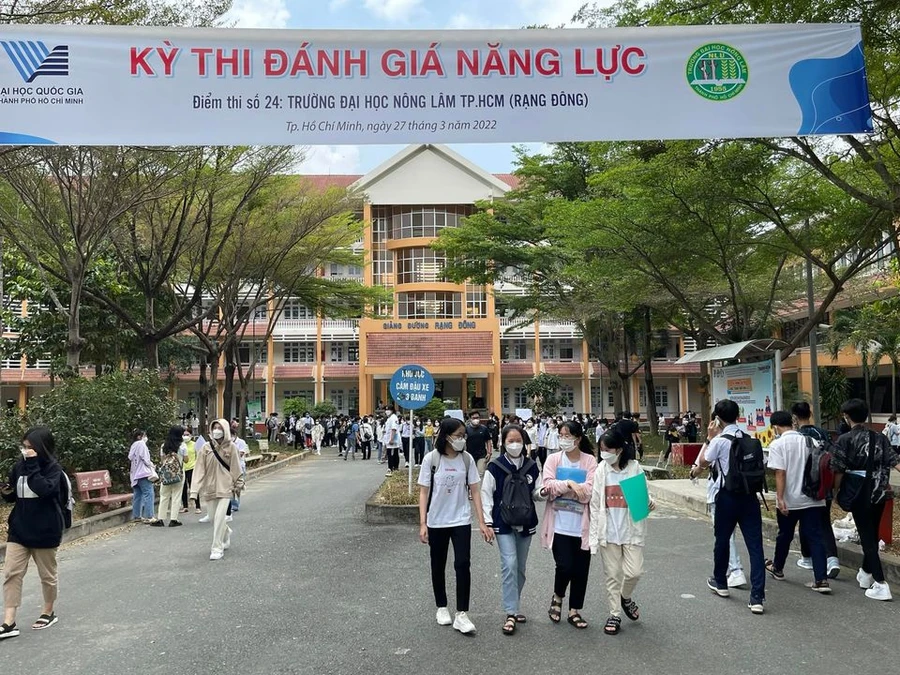 Thí sinh tham dự Kỳ thi Đánh giá năng lực của ĐHQG TP.HCM