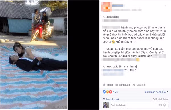 Chỉ khi được cô dâu chú rể nhờ vả, mới thấy các “thánh photoshop” sửa ảnh có tâm thế này 