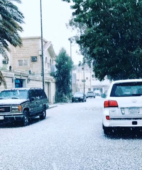 Tuyết bất ngờ rơi giữa sa mạc khô cằn ở Ả Rập - Ảnh 3.