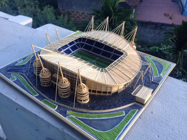 9x dựng mô hình sân đấu của Real Madrid, Chelsea bằng... tăm tre ảnh 7