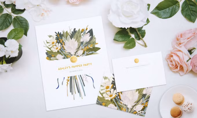 Màu sắc trên thiệp cưới cần có sự hài hòa.