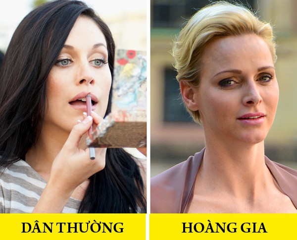 Không được thoa lại son ở nơi công cộng Bạn có thể dặm lại một chút son hoặc phấn hay thấm dầu ở nơi công cộng nhưng phụ nữ hoàng gia thì không. Ngay cả khi tham dự sự kiện nhiều giờ, họ cũng không được phép "tút tát" lại nhan sắc trước mặt công chúng. Hành vi này được cho là kém sang trọng, thanh lịch. Không được thoa lại son ở nơi công cộng Quy tắc trang điểm