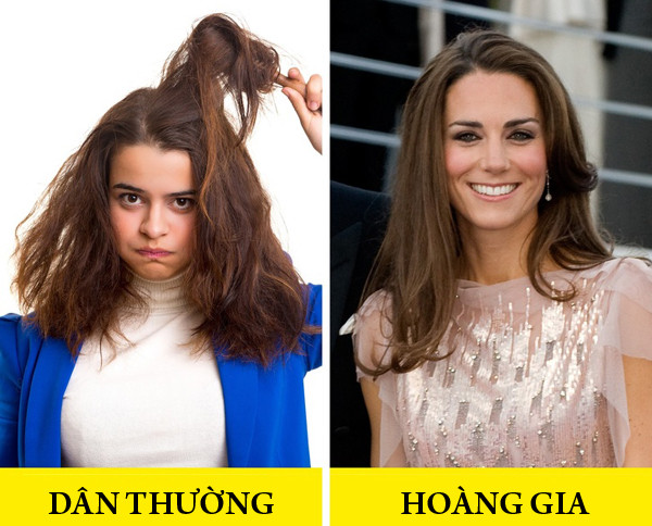 Chăm sóc tóc đều đặn Công nương Kate tới tiệm chăm sóc tóc 3 lần mỗi tuần để giữ được sóng tóc mượt mà. Từ sau khi đính hôn với Hoàng tử Harry, Meghan Markle cũng tập thói quen tương tự. Ngoài ra, Kate còn thường xuyên nhuộm và cắt tóc định kỳ để mái tóc giữ được độ dài vừa chuẩn và không để lộ tóc bạc. 9 quy tắc làm đẹp ngầm phụ nữ hoàng gia luôn tuân thủ - 7