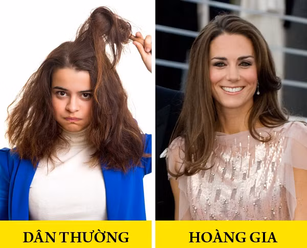 Chăm sóc tóc đều đặn Công nương Kate tới tiệm chăm sóc tóc 3 lần mỗi tuần để giữ được sóng tóc mượt mà. Từ sau khi đính hôn với Hoàng tử Harry, Meghan Markle cũng tập thói quen tương tự. Ngoài ra, Kate còn thường xuyên nhuộm và cắt tóc định kỳ để mái tóc giữ được độ dài vừa chuẩn và không để lộ tóc bạc. 9 quy tắc làm đẹp ngầm phụ nữ hoàng gia luôn tuân thủ - 7