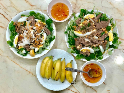 Rau càng cua trộn thịt bò dầu giấm ăn đã ngày nghỉ lễ - 4