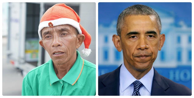 Anh Dũng (bên trái ảnh) khá giống với cựu Tổng thống Mỹ Obama (bên phải ảnh)