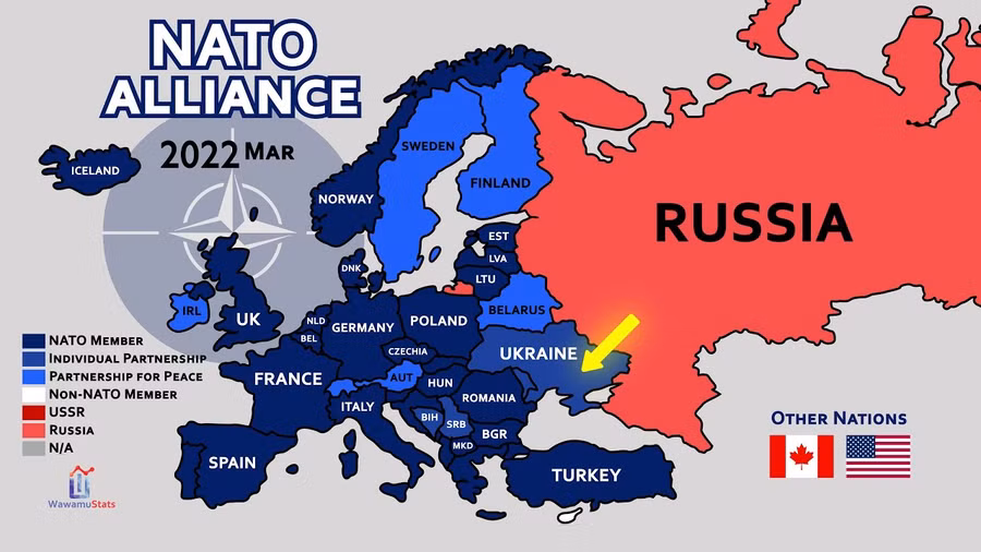 Sau khi Phần Lan và Thụy Điển gia nhập NATO, Belarus và Ukraine là những mảnh ghép cuối cùng trong vùng đệm an ninh của Nga