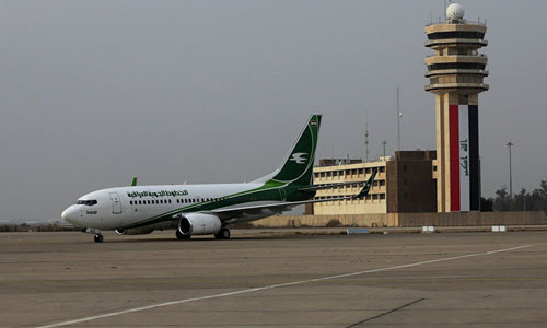 Một máy bay của hãng hàng không Iraqi Airways đáp xuống sân bay Baghdad ở Iraq vào tháng 1/2015. Một máy bay của hãng hàng không Iraqi Airways đáp xuống sân bay Baghdad ở Iraq vào tháng 1/2015. Ảnh: AP.