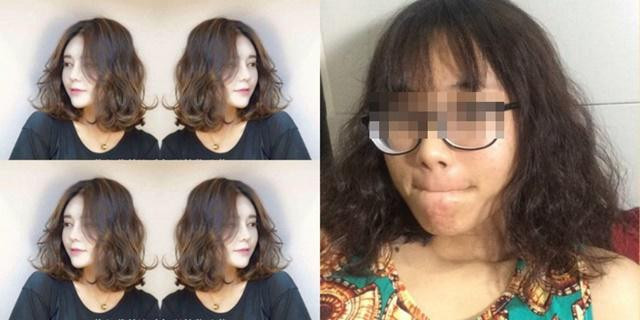 Hí hửng làm tóc xoăn đón Tết, cô gái “khóc thét” khi soi gương ảnh 6 Hình mẫu và thực tế khác xa nhau.