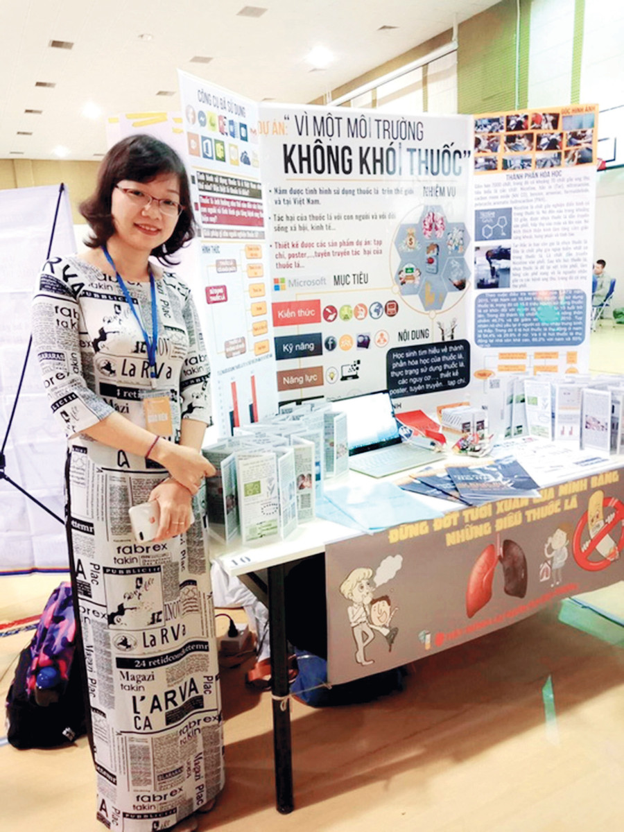 Dự án của cô Nguyễn Thị Diến dành giải Nhất tại Diễn đàn GD Việt Nam - Đổi mới sáng tạo trên nền tảng CNTT năm 2019. Ảnh: Nhân vật cung cấp