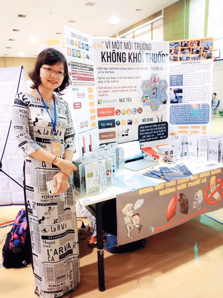 Dự án của cô Nguyễn Thị Diến dành giải Nhất tại Diễn đàn GD Việt Nam - Đổi mới sáng tạo trên nền tảng CNTT năm 2019. Ảnh: Nhân vật cung cấp
