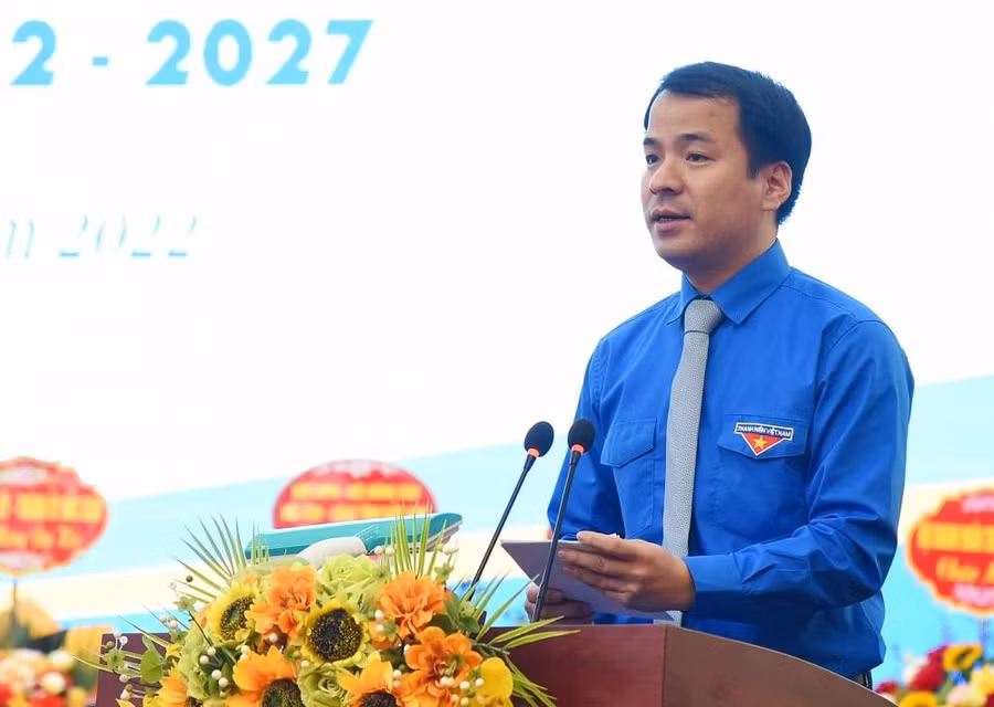 Đồng chí Ngô Văn Cương, Bí thư Ban Chấp hành Trung ương Đoàn, Chủ nhiệm Ủy ban Kiểm tra Trung ương Đoàn phát biểu.