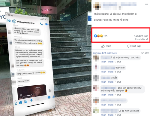Banner tuyển dụng nhận được hàng chục nghìn lượt thích.