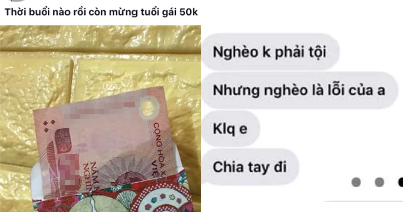 Lì xì bạn gái 50k, chàng trai bị “đá” ngay mùng 1 Tết