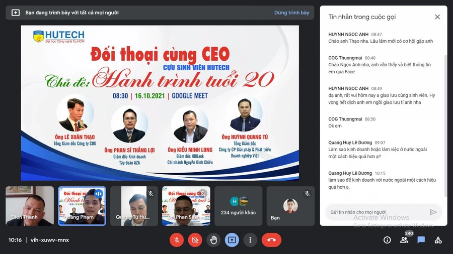 4 vị khách mời của chương trình đối thoại cùng CEO với chủ đề " hành trình tuổi 20"