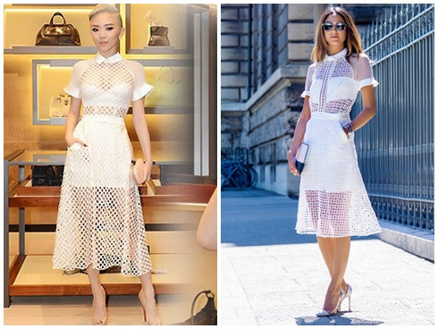 Tóc Tiên cũng là "nạn nhân" liên tiếp mặc váy nhái của NTK 8x. Tóc Tiên cũng là "nạn nhân" liên tiếp mặc váy nhái của NTK 8x.