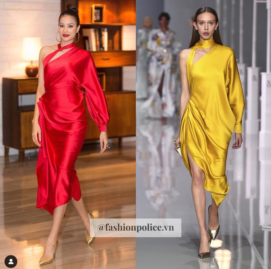 Mẫu Lê Thanh Hòa (trái) và của Ralph and Russo (phải). Mẫu Lê Thanh Hòa (trái) và của Ralph and Russo (phải).