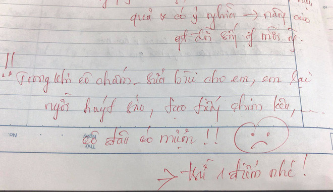 Lời phê bá đạo chan chứa tình cảm của cô giáo.