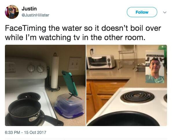 Phát minh "khôn hết phần thiên hạ" của những thiên tài... não to ảnh 10 Tôi sẽ Facetime với cái nồi nước để xem bao giờ nó sôi, trong khi tôi đang xem TV ở phòng khách!!!