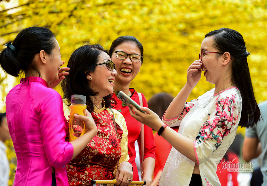 Đường mai rực rỡ và phố ông đồ ấn tượng dọc hai tuyến đường Phạm Ngọc Thạch và Nguyễn Thị Minh Khai (đoạn mặt tiền Nhà Văn hóa Thanh niên) thu hút đông đảo các thiếu nữ đến chụp ảnh, check in Con đường hoa mai rực rỡ sắc xuân ở Sài Gòn