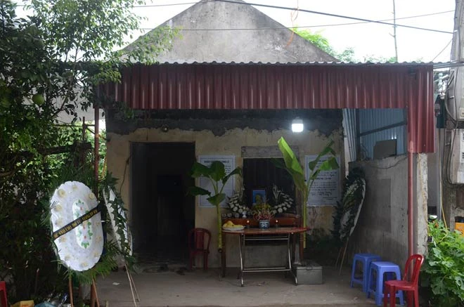 Ngôi nhà nơi 4 thành viên trong gia đình T. đang sinh sống ở quê.