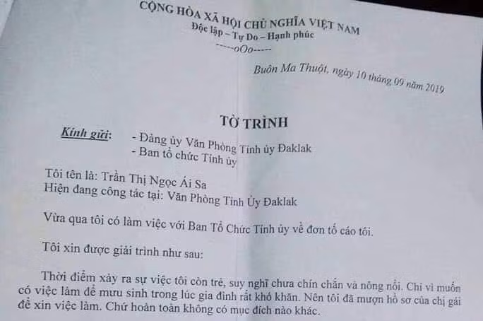 Trưởng phòng quản trị Tỉnh ủy Đắk Lắk thừa nhận sử dụng bằng cấp 3 của chị gái để thăng tiến