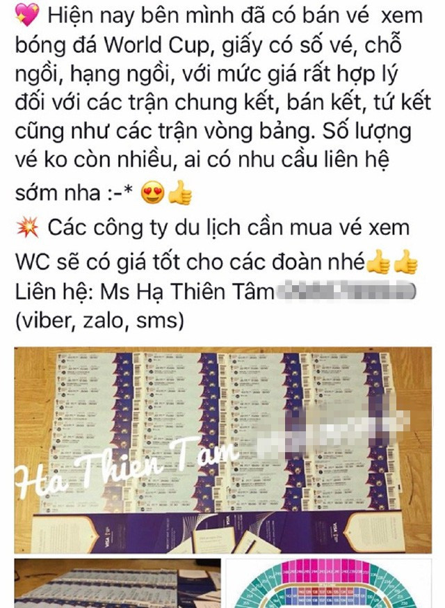 Muôn kiểu “hốt bạc” mùa World Cup của du học sinh Việt tại Nga ảnh 1 Dịch vụ bán vé World Cup của du học sinh Việt tại Nga.