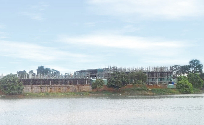 Một góc dự án Vincom Shophouse Yên Bái từ công viên Yên Hòa nhìn vào