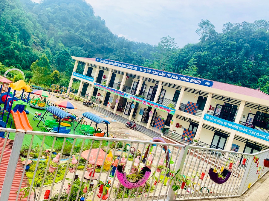 Cơ sở vật chất khang trang tại trường mầmnon Thuần Mang.