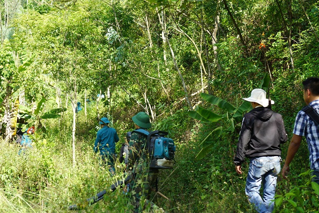 Hàng trăm chiến sĩ từ nhiều đơn vị nhanh chóng được điều động, tiếp cận hiện trường đám cháy, triển khai dập lửa.
