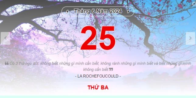 Lịch âm hôm nay - Xem lịch âm ngày 25/6