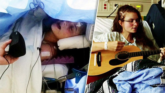 Thiếu nữ vừa hát vừa được phẫu thuật não ảnh 1 Thiếu nữ vừa hát, vừa được phẫu thuật não
