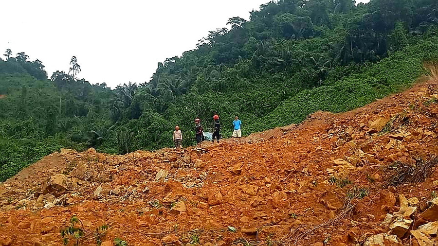 Hiện trường sạt lở tại thủy điện Rào Trăng 3.