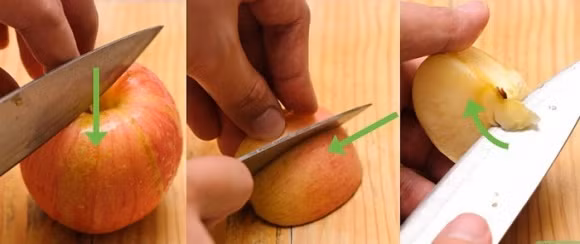 mẹo cắt táo nhanh, mẹo cắt táo tránh bị thâm