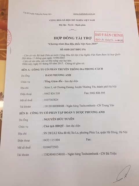 Hợp đồng tài trợ - NVCC