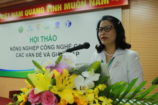 GS.TS Nguyễn Thị Lan - GĐ Học viện Nông nghiệp VN phát biểu tại Hội thảo
