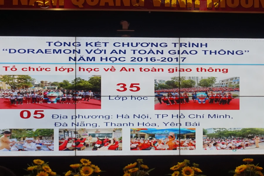 Những hình ảnh đã triển khai tại chương trình "Doraemon với an toàn giao thông" năm 2016- 2017 