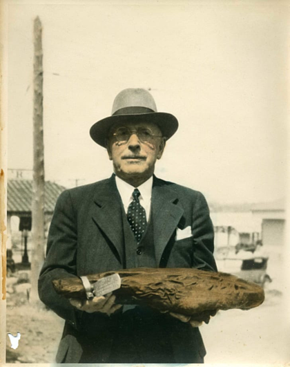 Như một thú cưng, chiếc đùi lợn của ông Gwaltney cũng có vòng cổ riêng. Ảnh: Bảo tàng Hạt Isle of Wight. Như một chú chó cưng, chiếc đùi lợn của ông Gwaltney cũng có vòng cổ riêng. Ảnh: Bảo tàng Hạt Isle of Wight.