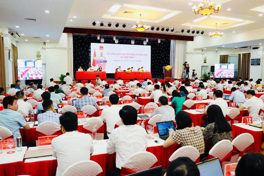 Hội trường Kỳ họp thứ 7, Hội đồng nhân dân tỉnh Nghệ An khóa XVIII. Hội trường Kỳ họp thứ 7, Hội đồng nhân dân tỉnh Nghệ An khóa XVIII.