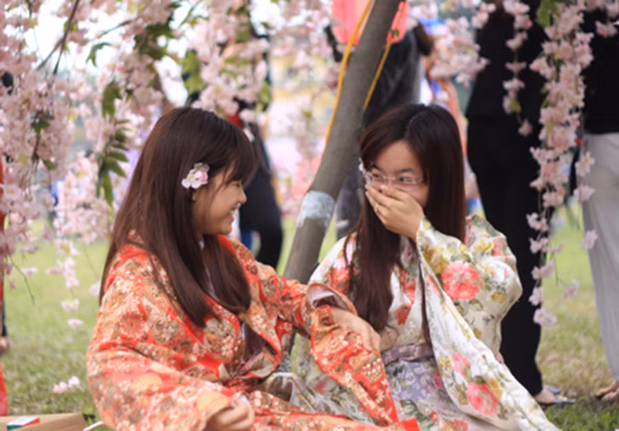 Thiếu nữ Hà Nội trong Lễ hội hoa Anh đào 2018