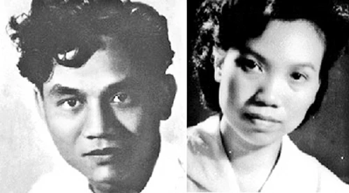 Nhà thơ Xuân Diệu và NSND Bạch Diệp thời trẻ