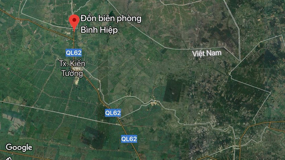 Vị trí đồn biên phòng Bình Hiệp - Ảnh: SL