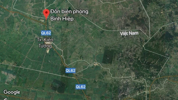 Vị trí đồn biên phòng Bình Hiệp - Ảnh: SL