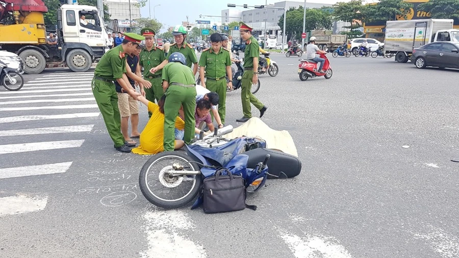 Hiện trường vụ tai nạn.