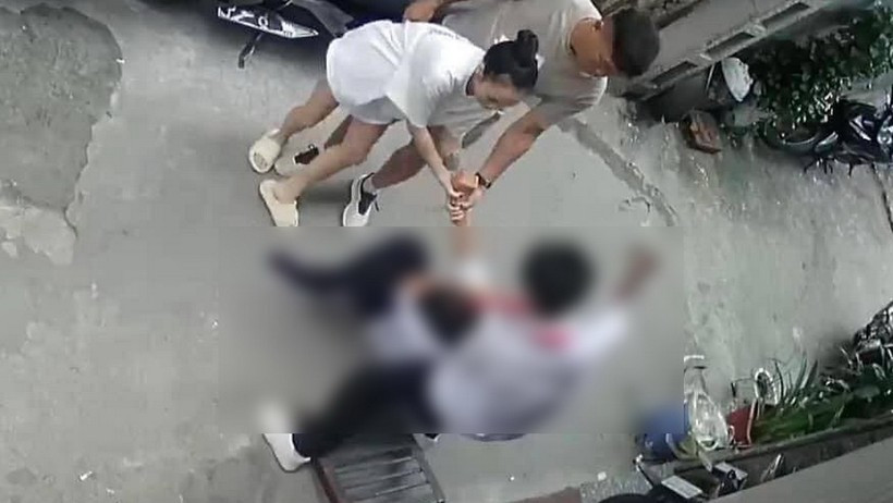 Hình ảnh về một vụ xô xát ở quán Internet tại xã Kim Chung, huyện Đông Anh, Hà Nội hôm 26/8.