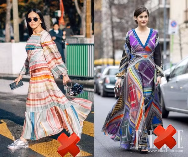 &nbsp;Những chiếc váy in họa tiết to bản không hề thích hợp với những cô nàng nhỏ nhắn.